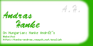 andras hanke business card